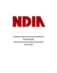 Feedback on DoD Commons Section of CHIPS Act