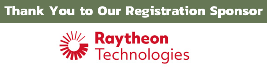 Image of the words: 'Thank You To Our Registration Sponsor', followed by the Raytheon Technologies logo
