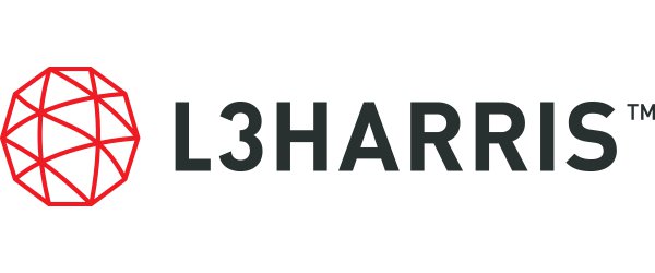 L3 Harris logo; image of a red geometric sphere with the words "L3 Harris" in black trademarked. 